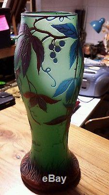 Vase michel nancy pâte de verre daum galle multicouches art nouveau