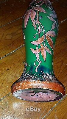Vase michel nancy pâte de verre daum galle multicouches art nouveau