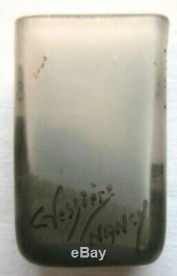 Vase miniature Art Nouveau, pâte de verre émaillée signé C. Vessière NANCY, 4 cm