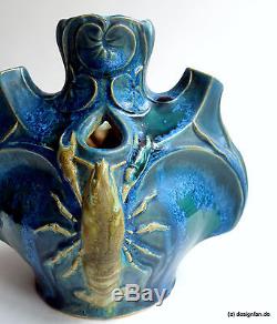 Vase mit HUMMER Pierrefonds Oise Frankreich um 1913 Jugendstil Art Nouveau
