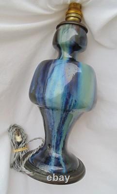 Vase monté en lampe jean langlade 32 cm signé et numeroté art nouveau