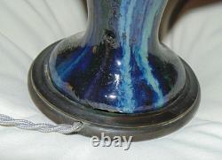 Vase monté en lampe jean langlade 32 cm signé et numeroté art nouveau