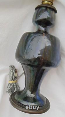 Vase monté en lampe jean langlade 32 cm signé et numeroté art nouveau