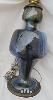 Vase monté en lampe jean langlade 32 cm signé et numeroté art nouveau