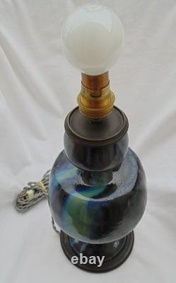 Vase monté en lampe jean langlade 32 cm signé et numeroté art nouveau
