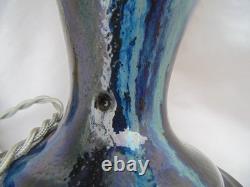 Vase monté en lampe jean langlade 32 cm signé et numeroté art nouveau