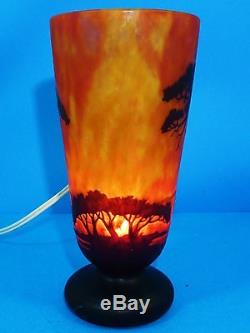 Vase pâte de verre Daum Nancy chardons feuilles Art Nouveau XIXème siècle