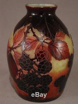 Vase pâte de verre art nouveau Delatte Nancy caméo glass 1900