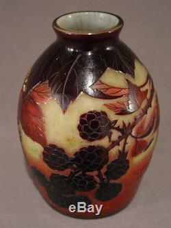 Vase pâte de verre art nouveau Delatte Nancy caméo glass 1900