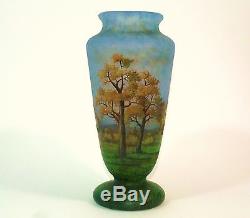 Vase pate de verre DAUM NANCY l'Autonne Art Nouveau XIXème siècle