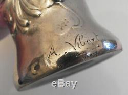 Vase pichet signé Alexandre Vibert bronze argenté art nouveau french jugendstil