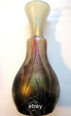 Vase piriforme Art Nouveau verre irisé, reflets métalliques PALLME KÖENIG LOETZ