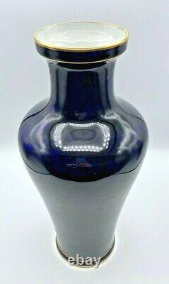 Vase porcelaine de SEVRES daté 1914 bleu de sèvres période art nouveau