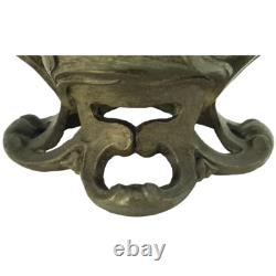 Vase pot sculpture art nouveau visages de femmes et fleurs
