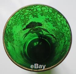 Vase rouleau Legras verre émaillé décors d'Iris Art Nouveau 1900