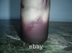 Vase signé Gallé trilobé des années 1904-06 avec étoile 22cm gravé a l'acide