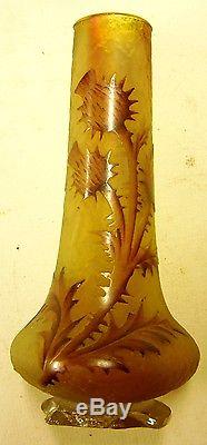 Vase soliflore DAUM Nancy Art Nouveau à socler ou restaurer
