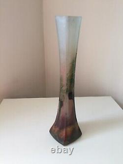 Vase soliflore Legras décor saules 1900