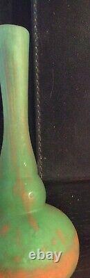 Vase soliflore berluze Pâte de Verre marmoréen signé LORRAIN, Daum, Art Nouveau