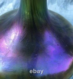 Vase soliflore verrerie irisée 20ème XXème Loetz Kralik Art nouveau rare ancien