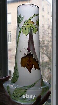 Vase verre émaillé Art Nouveau Choisy le Roi 1900 Era Legras