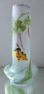 Vase verre émaillé Art Nouveau Choisy le Roi 1900 Era Legras