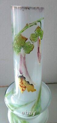 Vase verre émaillé Art Nouveau Choisy le Roi 1900 Era Legras