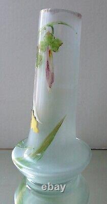 Vase verre émaillé Art Nouveau Choisy le Roi 1900 Era Legras