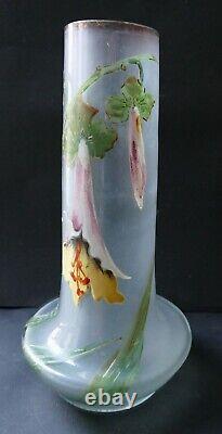 Vase verre émaillé Art Nouveau Choisy le Roi 1900 Era Legras