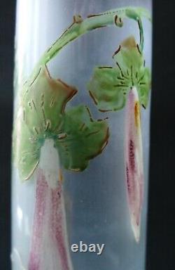 Vase verre émaillé Art Nouveau Choisy le Roi 1900 Era Legras