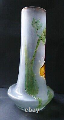 Vase verre émaillé Art Nouveau Choisy le Roi 1900 Era Legras