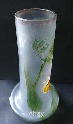 Vase verre émaillé Art Nouveau Choisy le Roi 1900 Era Legras