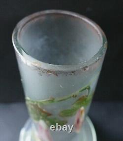 Vase verre émaillé Art Nouveau Choisy le Roi 1900 Era Legras