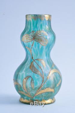 Vase verre émaillé Art Nouveau Loetz Montjoye 1900 jugendstil glass