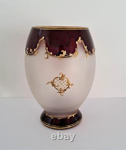 Vase verre émaillé de Bohême pré Art Nouveau / Jugendstil Josef Riedel 1890
