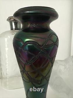 Vase verre irisé Loetz irisé Reflets métalliques art nouveau