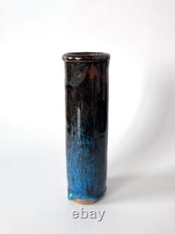 Vase vintage en grès émaillé par Michel Perfetti Années 80, style Art nouveau
