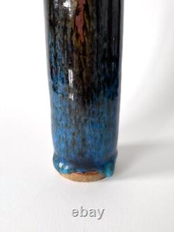 Vase vintage en grès émaillé par Michel Perfetti Années 80, style Art nouveau
