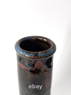 Vase vintage en grès émaillé par Michel Perfetti Années 80, style Art nouveau
