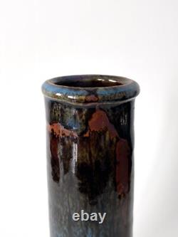 Vase vintage en grès émaillé par Michel Perfetti Années 80, style Art nouveau