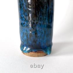 Vase vintage en grès émaillé par Michel Perfetti Années 80, style Art nouveau