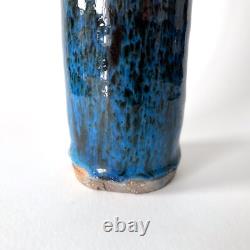 Vase vintage en grès émaillé par Michel Perfetti Années 80, style Art nouveau