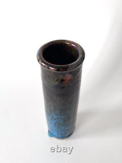 Vase vintage en grès émaillé par Michel Perfetti Années 80, style Art nouveau