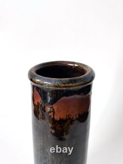 Vase vintage en grès émaillé par Michel Perfetti Années 80, style Art nouveau