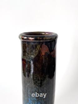 Vase vintage en grès émaillé par Michel Perfetti Années 80, style Art nouveau