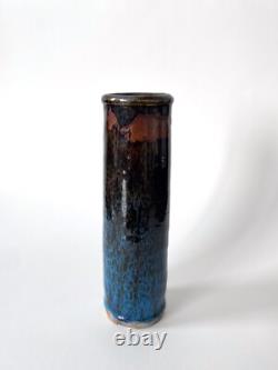 Vase vintage en grès émaillé par Michel Perfetti Années 80, style Art nouveau