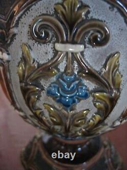 Vases Wilhelm Schiller & Sons d'époque art nouveau vers 1900 Majolique de Bohême