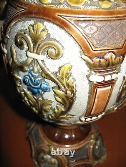 Vases Wilhelm Schiller & Sons d'époque art nouveau vers 1900 Majolique de Bohême