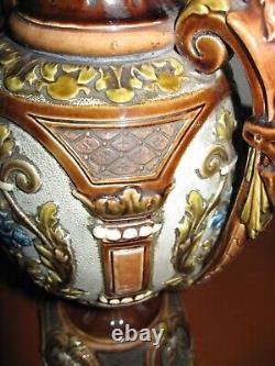 Vases Wilhelm Schiller & Sons d'époque art nouveau vers 1900 Majolique de Bohême