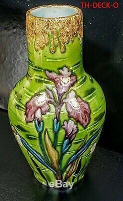 Victor Yung Optat Milet Et Sevres Vase Ceramique Art Nouveau 1900 Decor Iris